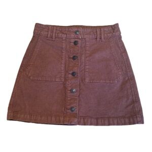 American Eagle Women’s High Rise A Line Mini Corduroy Skirt  00 NWOT
